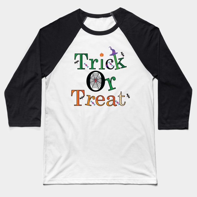 Trick or treat Baseball T-Shirt by EmarDesign